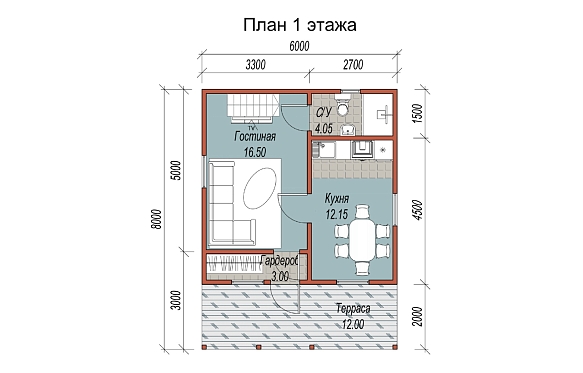 Сруб из бруса 6х8. фото